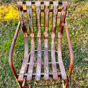 Vintage wrought iron patio chair. Hard to find. all original structurally sound.